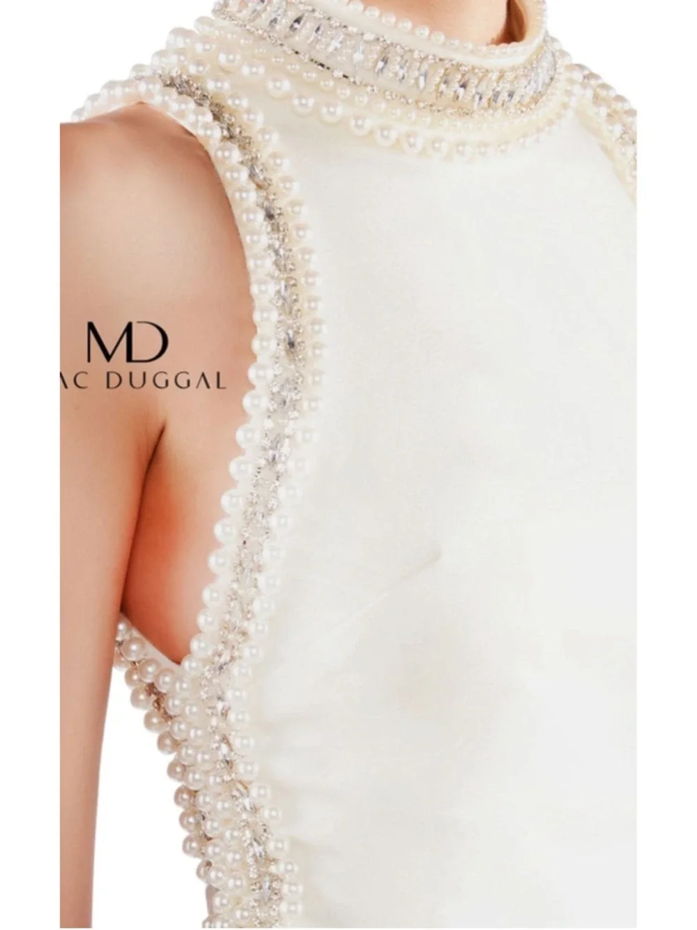 Women's Mac Duggal Ivory Embellished Mini Dress Size 4
